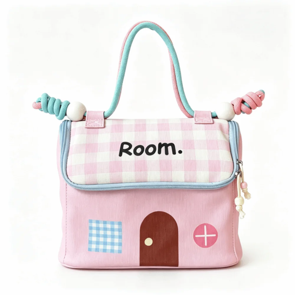 Large Capacity Makeup Bag House Shape Handheld Portable Toiletry Organizer Cute Waterproof Storage Bag Outdoor Use