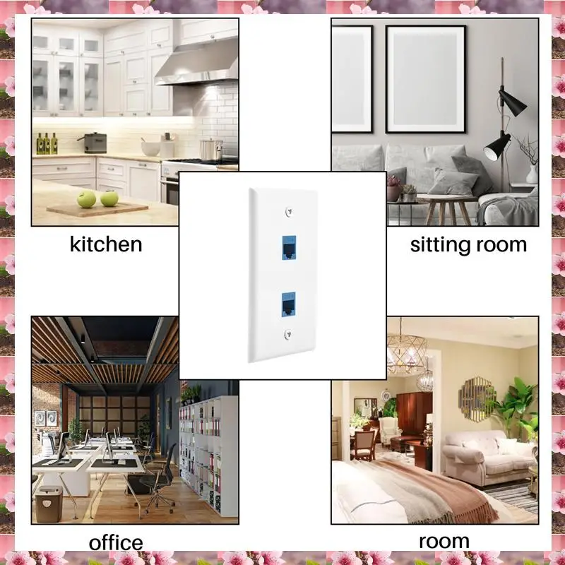 

2025 Ethernet Wall Plate With Low Voltage Mounting Bracket,Single Gang 2 Port Cat6 Keystone Ethernet Cable Wall Outlet,Ethernet