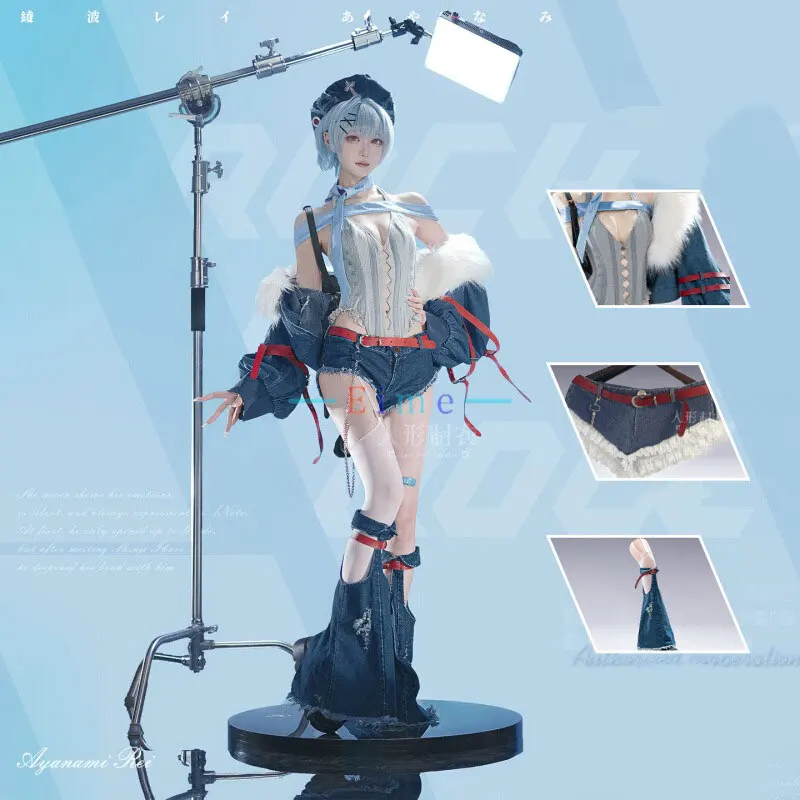 

Аянами Рей Косплей Костюм EVA Костюм Женский Милый Вечерний Костюм Пальто Рубашка Брюки Шляпа Хэллоуин Униформа Аниме Одежда На Заказ