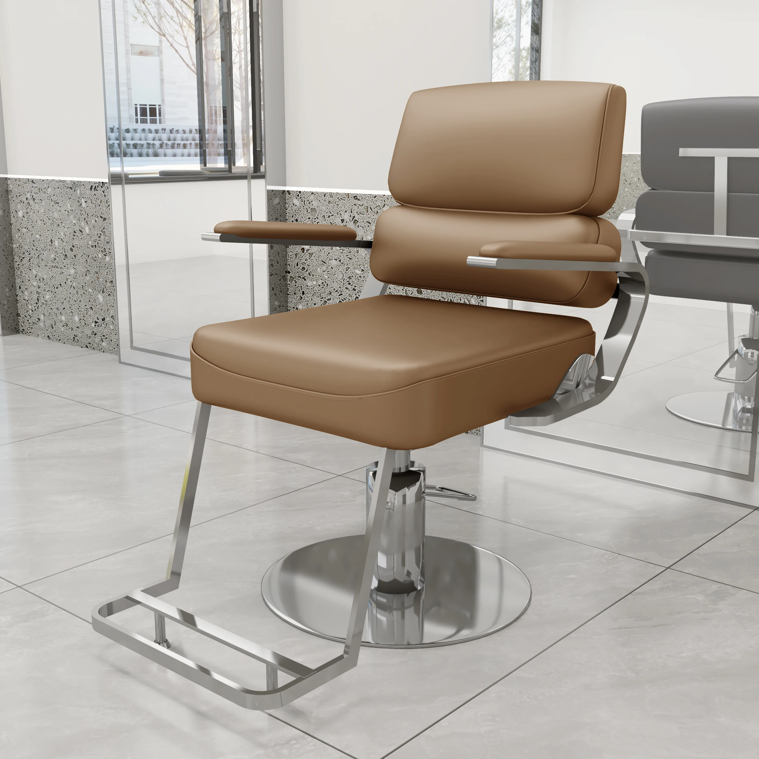 خمر انتظار كرسي الحلاق تصفيف الشعر صالون الحلاقة كرسي مكتب الوشم Cadeira Para Barbearia أثاث صالون الشعر #4