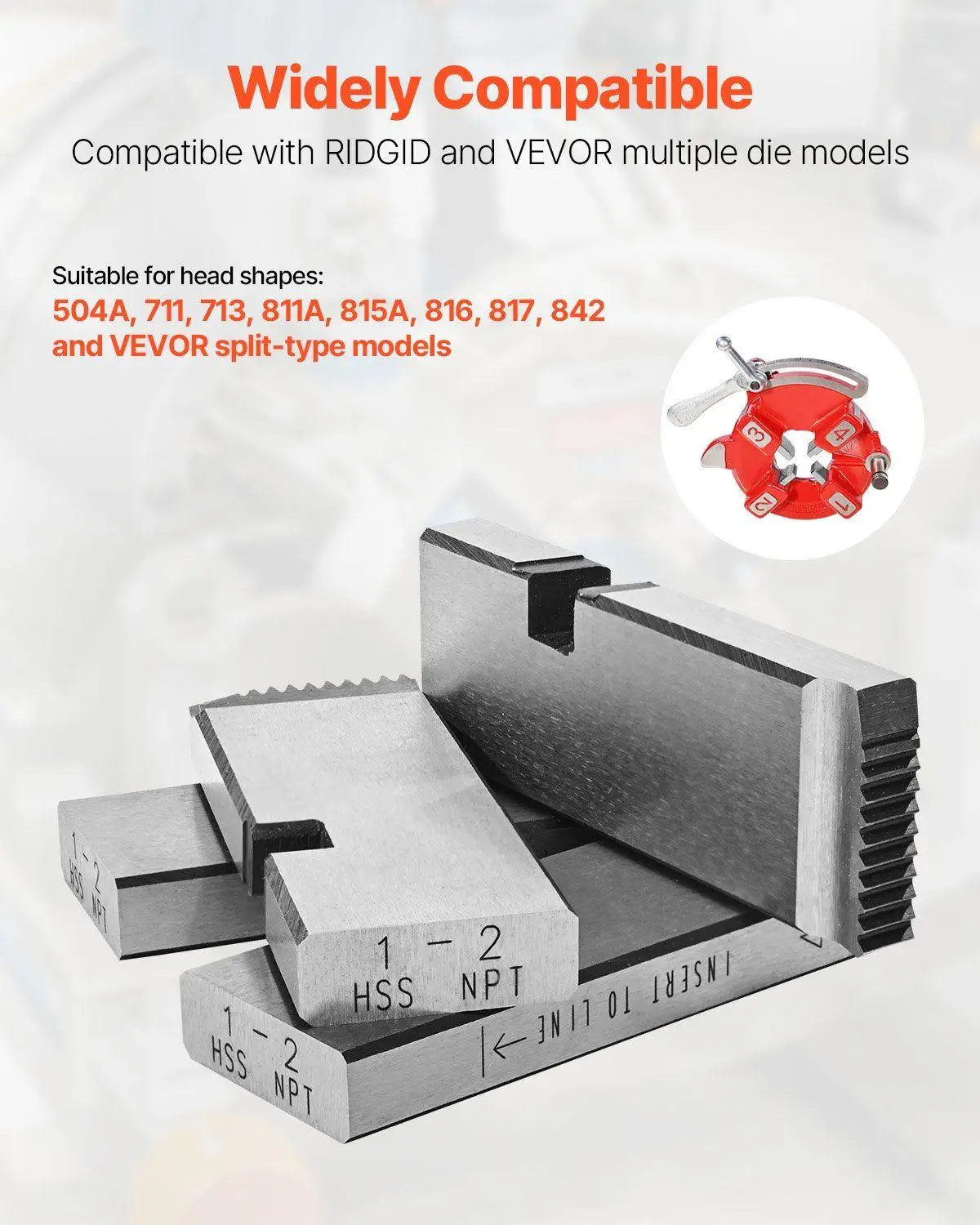 1 "-2" NPT HSS أنبوب خيوط يموت اليد اليمنى بدوره 4 قطعة أداة لمتوافق مع RIDGID القواطع الحادة الحد الأدنى من الصيانة #4