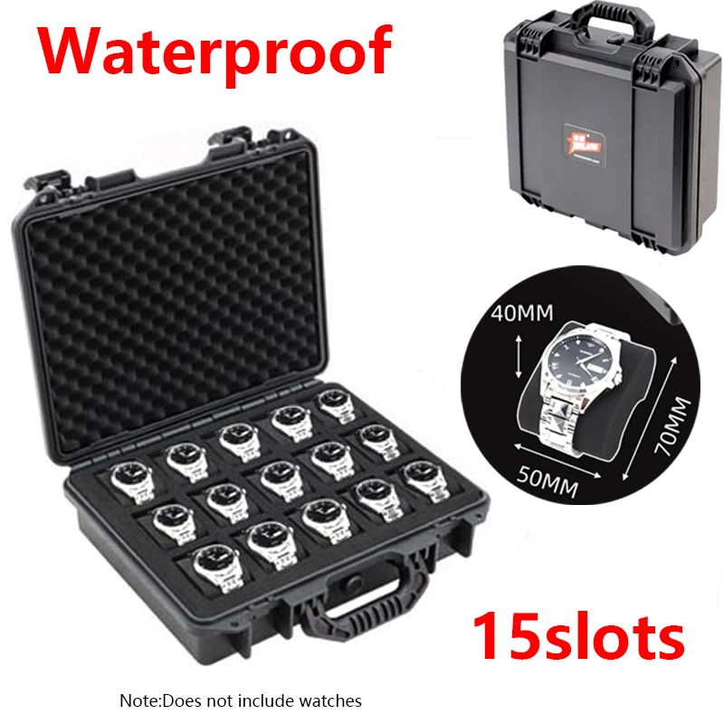 6/15 Slot Abs Plastic Watch Case Portable Waterproof Watch Case Is Used To Store Watches Tool Box