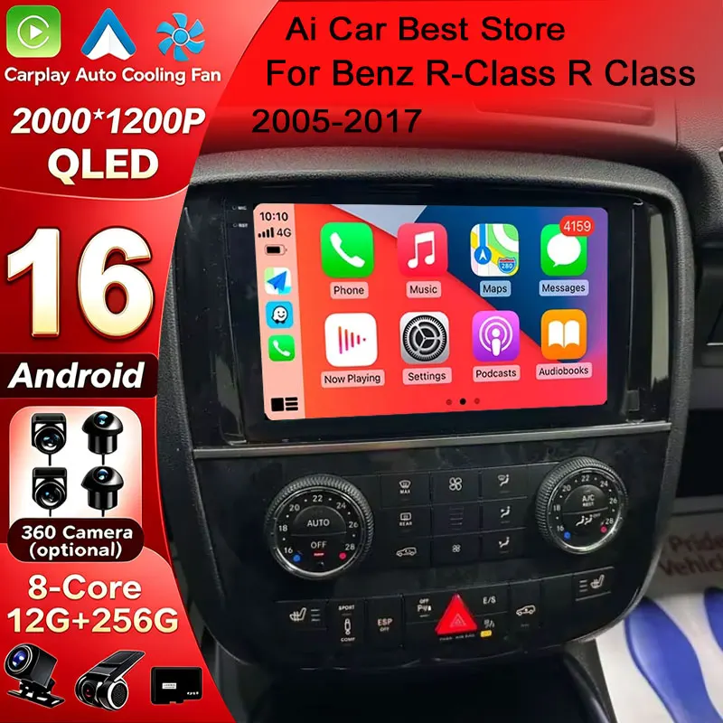Android 16 For Mercedes Benz R Class W251 R280 R300 R320 R350 R63 2005-2017 Lettore Car Radio Video Multimediale Auto CanPlay 4G