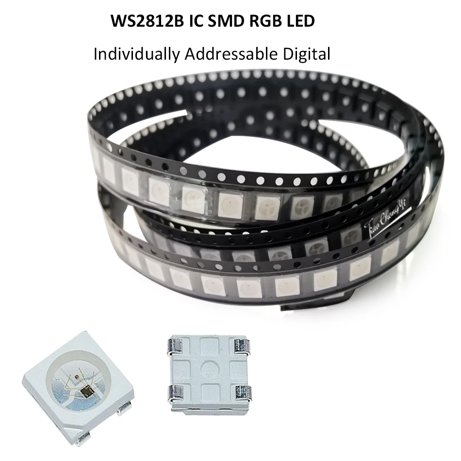 WS2812B RGB LED Chip 5050SMD White PCB WS2812 Individually Addressable Chip Pixels DC5V 10-1000PCS