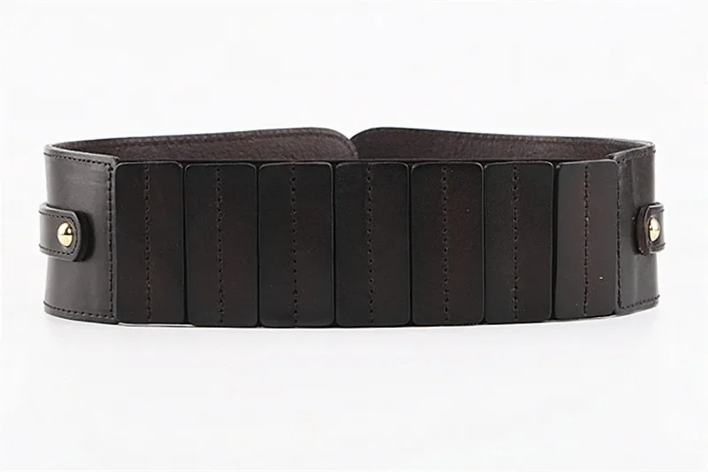 Women's Vintage First Layer Cowhide Leather High Quality Belt with Skirt Coat Elastic Belt