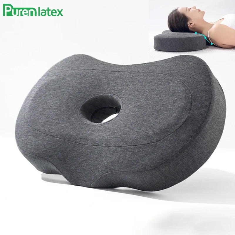 

PurenLatex Orthopedic Memory Foam Pillow Hollow Design Ear Release Soft and Comfortable Pillow for Sleeping Orthopedic Pillow