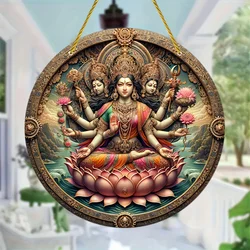 Goddess Sun Catcher-Round Acrylic Wall Art, Stained Glass-Style Window Hanging Decor For Living Room,home,Garden,outdoor Decor