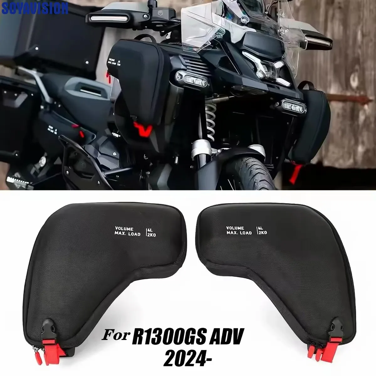 Waterproof Motorcycle Radiator Cowl Bag Side Fairing Tool Storage Bags Left Right For BMW R1300GS Adventure R1300GSA 2024-