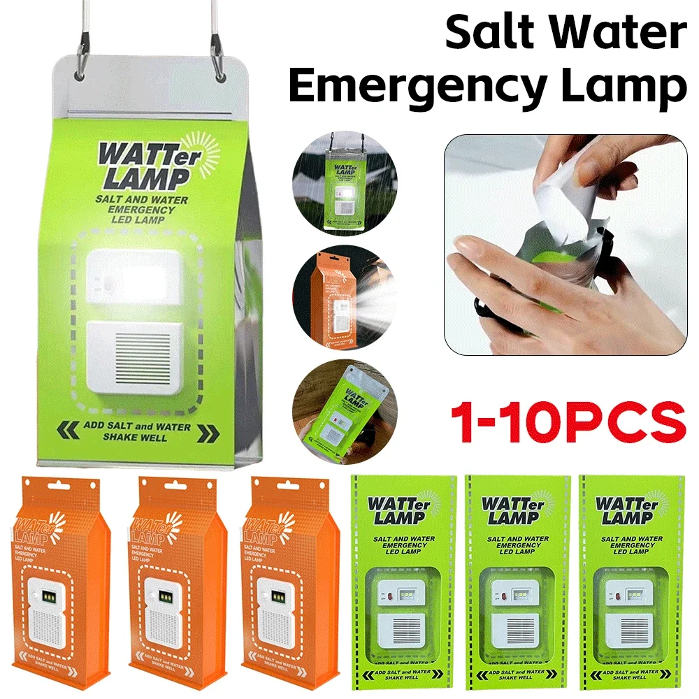 

1-10PCS LED Salt Water Lamp Waterproof Portable Camping Lights Reusable Outdoor Emergency Lamp for Night Fishing Travel Supplies