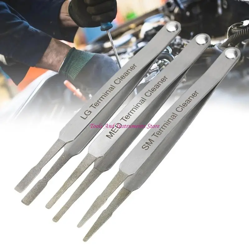 

3pcs Sturdy Terminal Cleaning Tool for Small Electric Pin Connectors C7AC