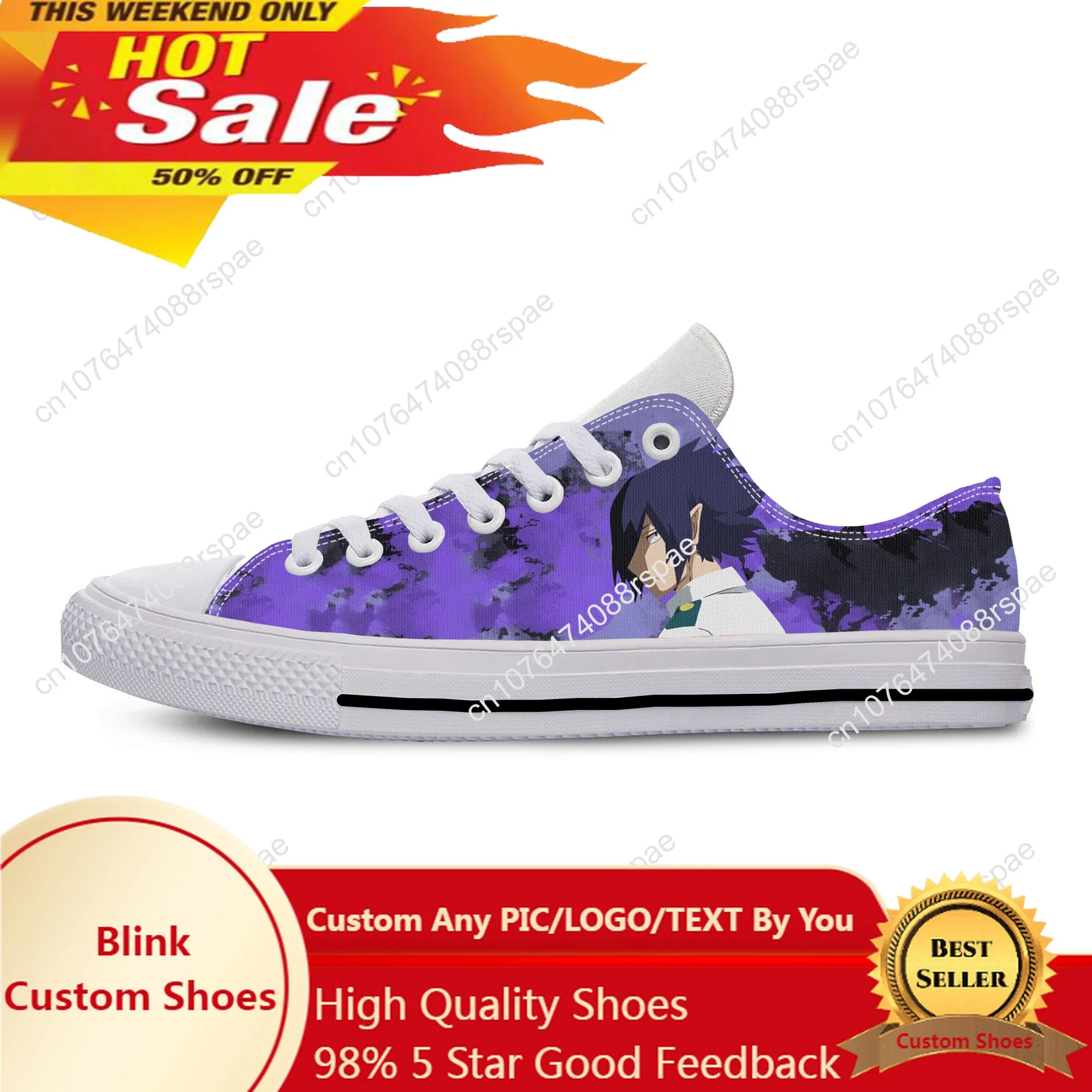 My foreAcademia-Baskets basses respirantes pour hommes et femmes, chaussures de gril décontractées, impression 3D, Anime japonais chaud, Amajiki Tamaki, légères