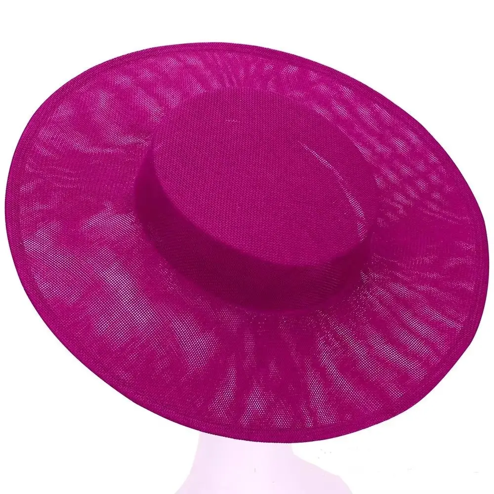 Fashion Solid Color Fascinator Base Headpiece 33 CM Derby Hat Wide Brim 1920s Hair Accessories Masquerade Top Hat Wedding