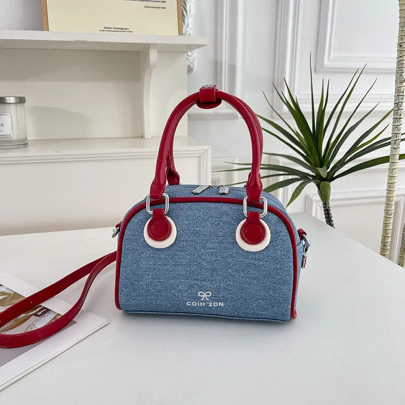 

2025 Trendy Bowling Bag for Women Unique Shoulder Crossbody Purse Fashionable Handheld Tote Stylish Retro Chic Handbag