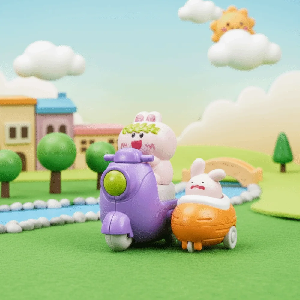 

Cartoon Animal Design Press Tricycle Toy Soft Rubber Material Creative Pull Back Pull Back Car Fun Inertia Motor