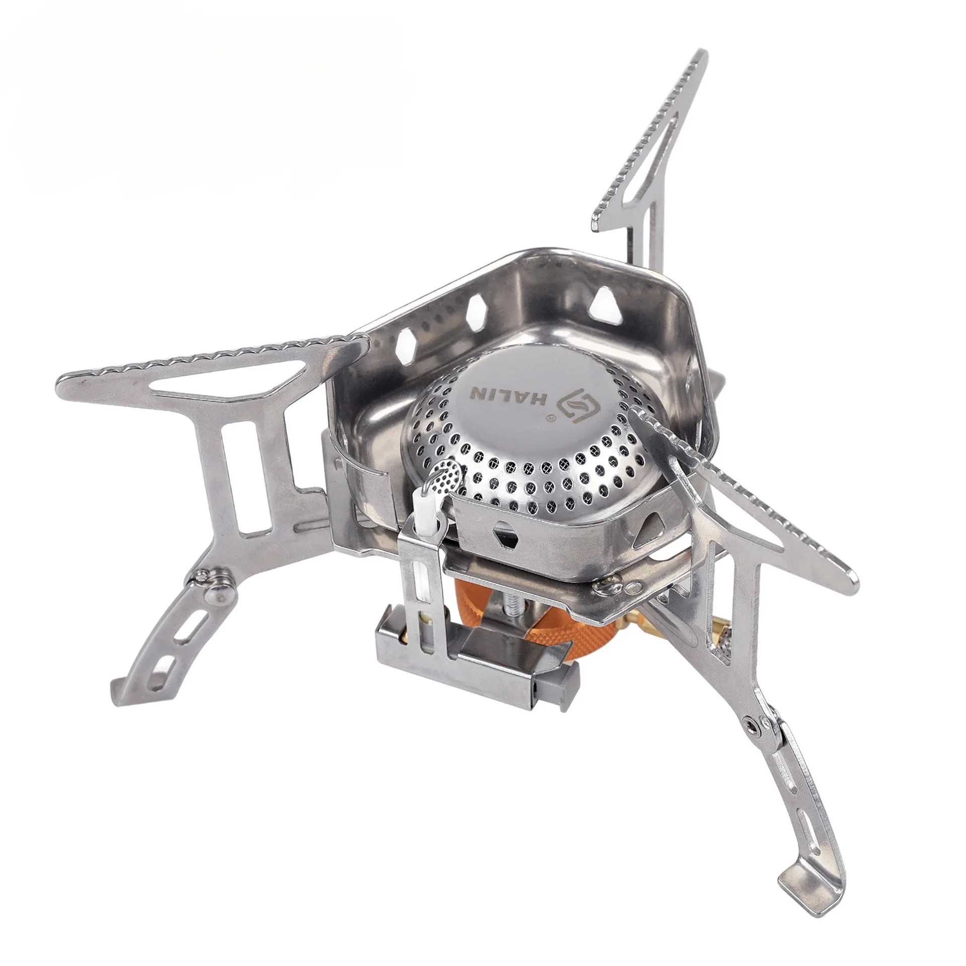 Outdoor windproof burner, split camping gas stove, portable picnic flat gas stove, electronic ignition burner