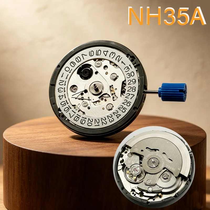 NH35 Movement High Accuracy 24 Jewels Mod Watch Replacement NH35A Date at 3:00 Automatic Mechanical Movement
