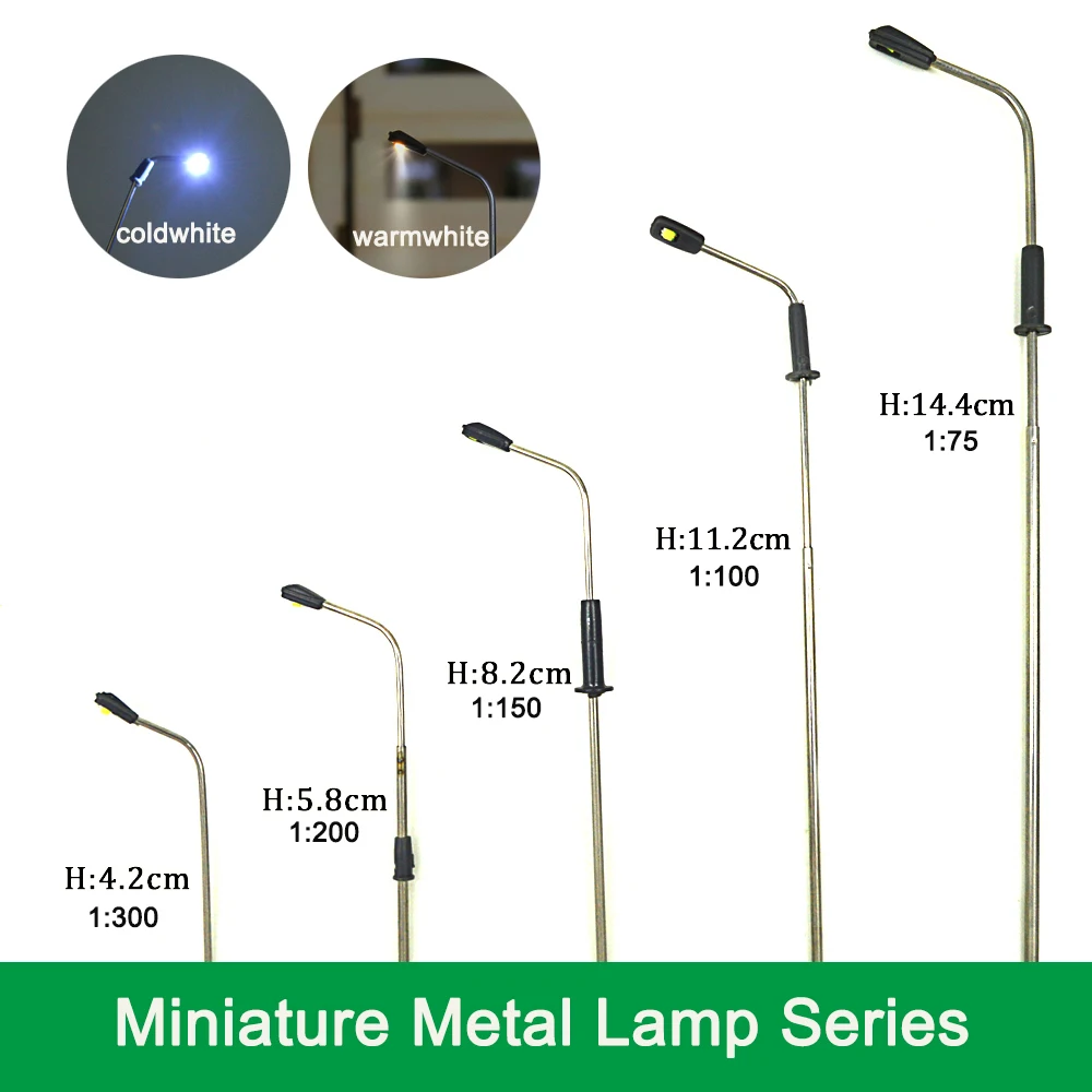20X 2LED 1: 100 Échelle de RéVerbère Paysage Mini Lampadaire pour 20X 2LED 1: 100 Échelle de RéVerbère Paysage Mini Lampadaire pour