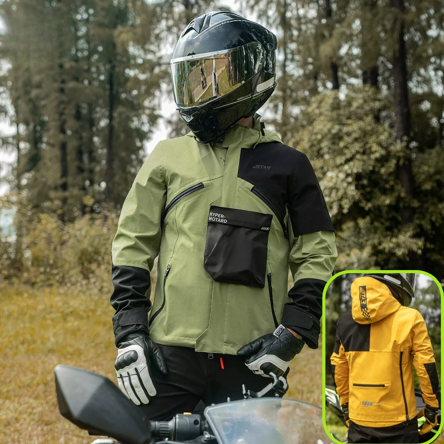 

Fashion motorcycle four season riding clothes for men and women windproof waterproof warm commuting detachable inner liner