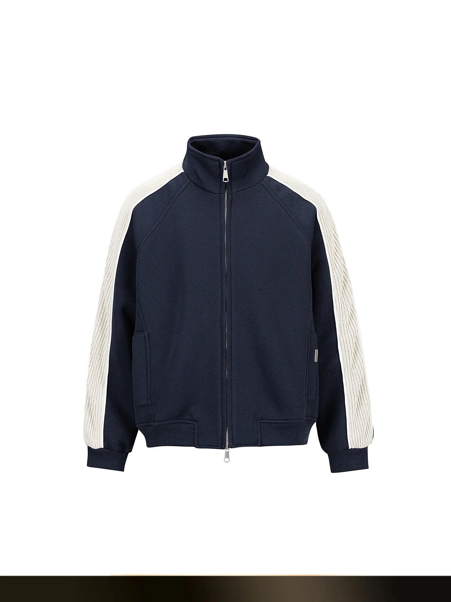 

American Retro Stand Collar Patchwork Sports Sweatirt Men's Loose Casual Open Cardigan ort Outerwear Autumn New Sle