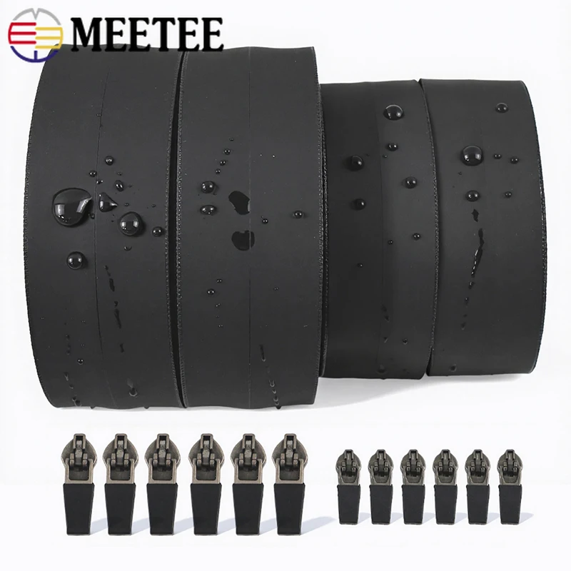 

2-10M 3# 5# Nylon Zipper with Zip Puller Waterproof Zips for Raincoat Tent Invisible Zippers Repair Kit DIY Sewing Accessories