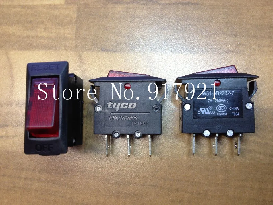 [ZOB] Tyco Electronics import ship Tyco W51-AB22B2-7 7A250V original switch with lamp  --50pcs/lot