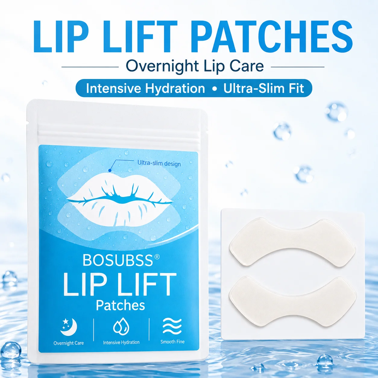 10pcs Lip Lift Patches Overnight Lip Care Stickers Ultra Slim Intensive Hydration Smooth Fine Lines Moisturizing Lip Skin Care