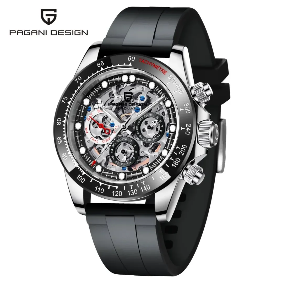 Men's Automatic Mechanical Skeleton Watch, Waterproof