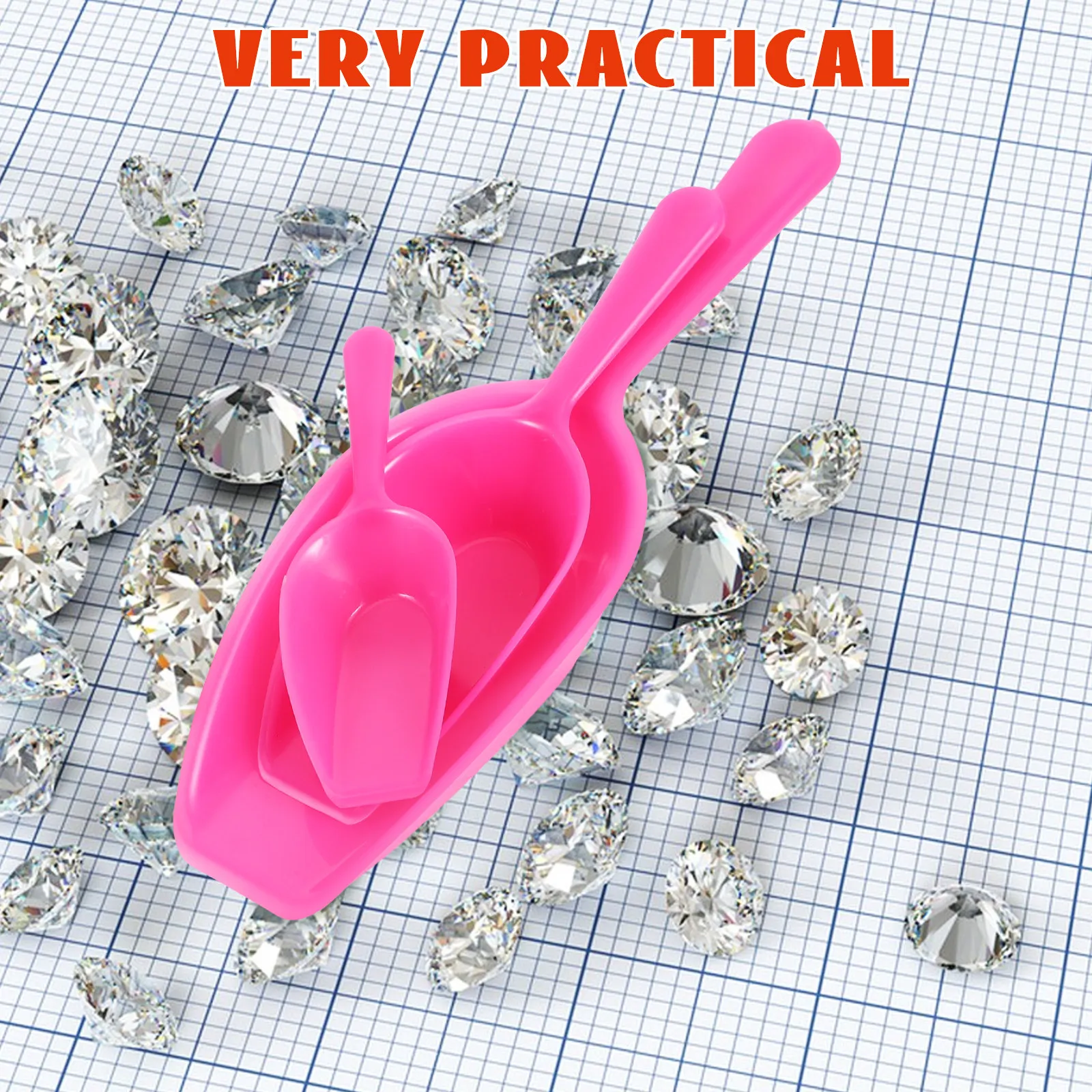 3Pcs Jewelry Bead Scoop Mini Plastic Measuring Spoon Multipurpose Craft Storage Tool Coffee Flour Ice Pet Food