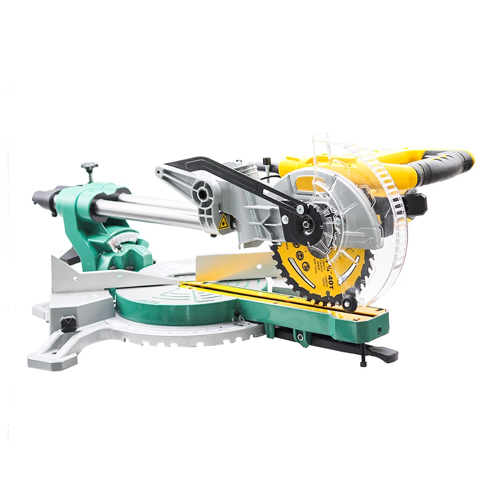 8-inch Upgraded Rod Miter Saw with Extended Guide Rail Multi-function Miter 45 Degree Woodworking Tool Aluminum Sawing Machine