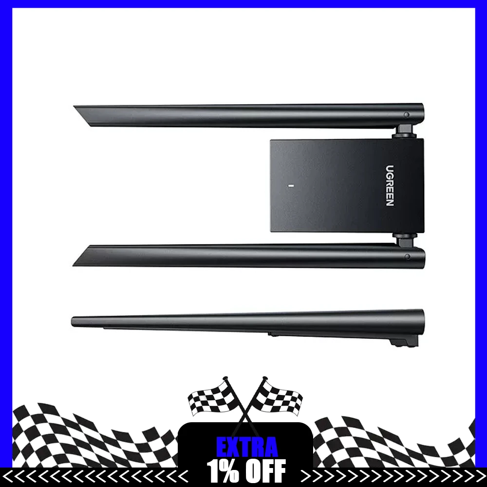 UGREEN 25226 USB WiFi Adapter CM495 AX1800 WiFi 6 USB 3.0 Dual Band 2.4GHz 5GHz Dual 5dBi Antennas for Windows 10 11 Only