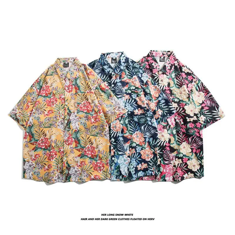 

Summer ort Sve Floral Print irt Men's Women's Stand Fit Artistic Oil Painting Pattern Casual irt Polyester Fiber