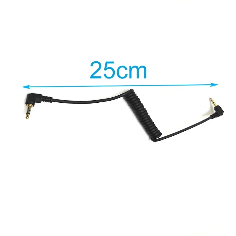 Right angle TRS To TRRS 3.5 mm to 3.5mm Jack Spiral Audio Cable For RODE VideoMic Microphone