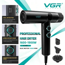 VGR Hair Dryer Professional Hair Dryer Machine Hot and Cold Adjustment Air Blower Brushless Motor 110000 RPM Barber Salon V-401