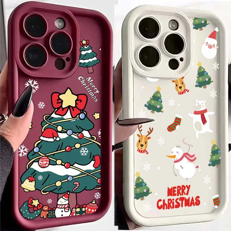 Christmas Pattern Tree Deer Case For Xiaomi 14t Pro 14T 11 Lite Poco M6 X3 X4 X5 F3 F4 F5 Cover Funda Soft Silicone