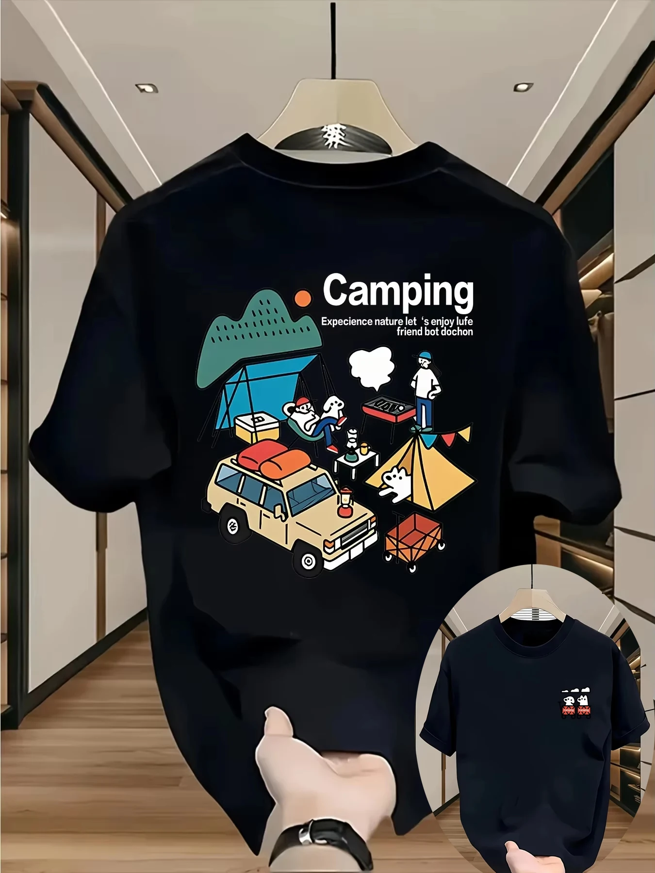 Outdoor Adventure Clothing - Men Summer Cotton T Shirt Cartoon