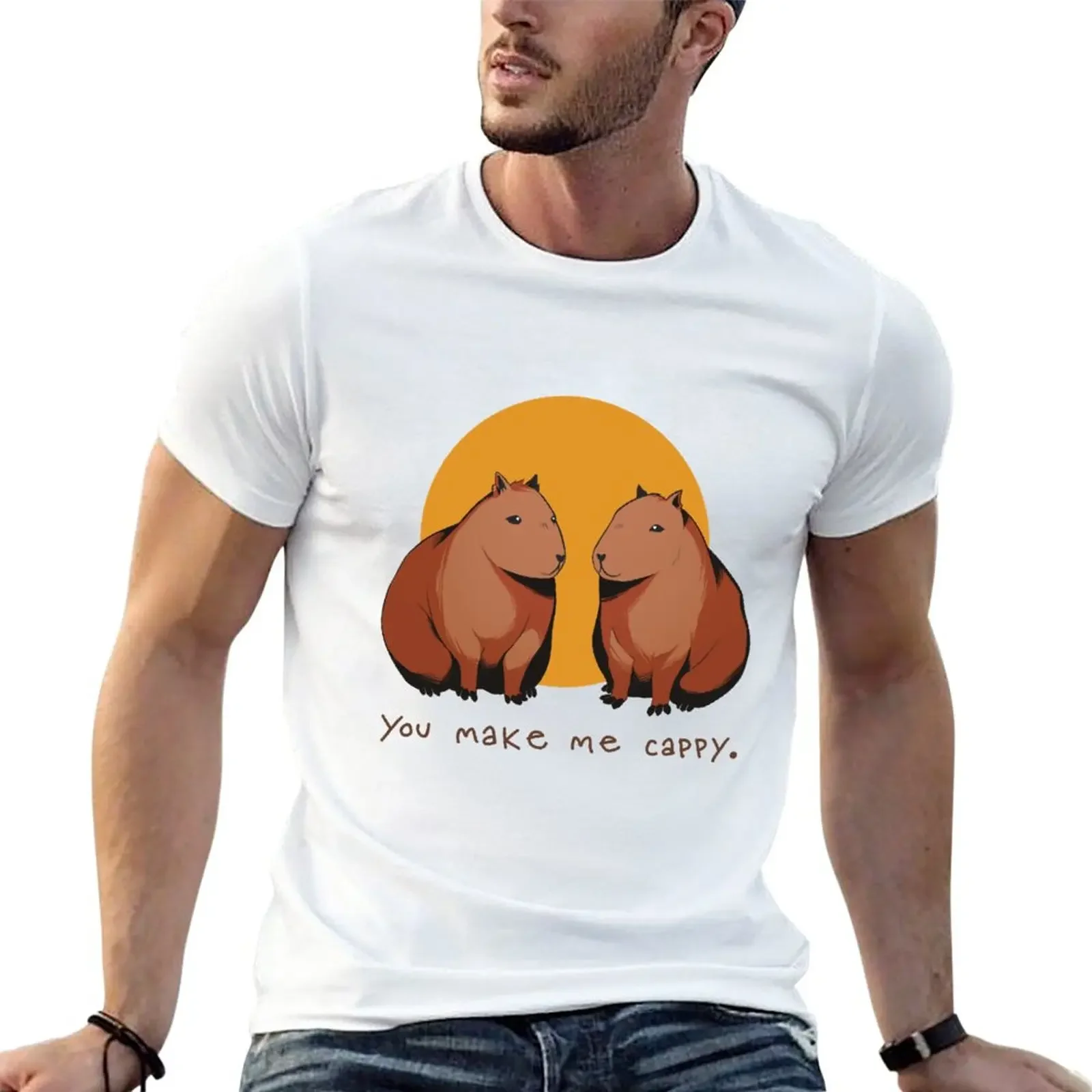 

New You make me Cappy. T-Shirt Aesthetic clothing t shirt man anime Anime t-shirt fruit of the loom mens t shirts