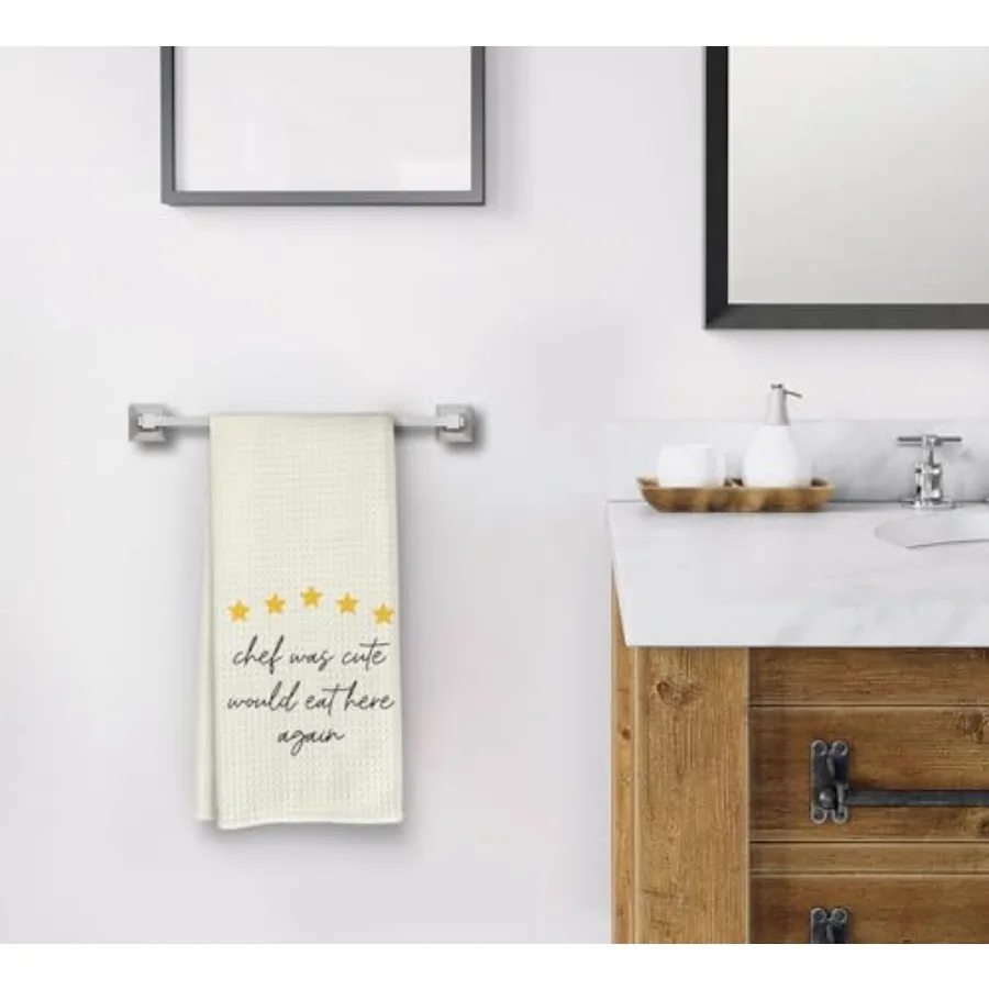 Funny Kitchen Towels Chef Would Eat Here Again White Letter Print Polyester Kitchen Cloths