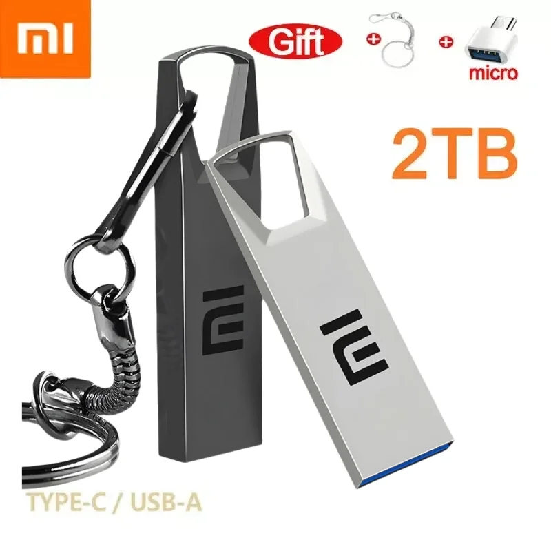 XIAOMI-memoria Flash USB de 2TB, 1TB, 512GB, 256G, resistente al agua, Pendrive de Metal de alta velocidad, OTG, para teléfono portátil