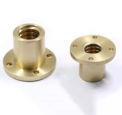 1Pcs Left Thread T10-T40 Brass Trapezoidal Lead Screw Flange Nut Pitch 2-8mm Copper Lead Screw Stepper Motor Rail Screw CNC