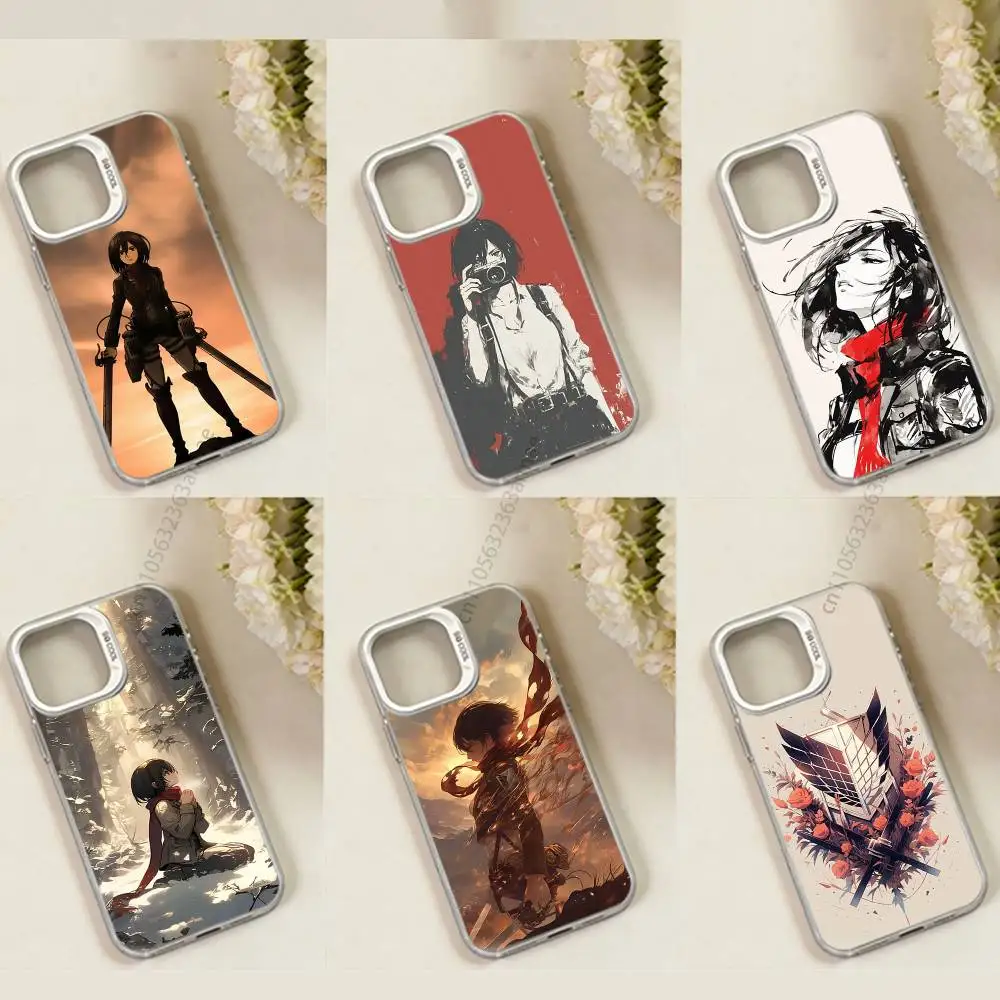 

Attack on T-Titan Mikasa Phone Case for iPhone 15 16 Pro Max Air SE 11 13 Pro 14 Plus 12 11Pro 15Pro Max 16e Cover