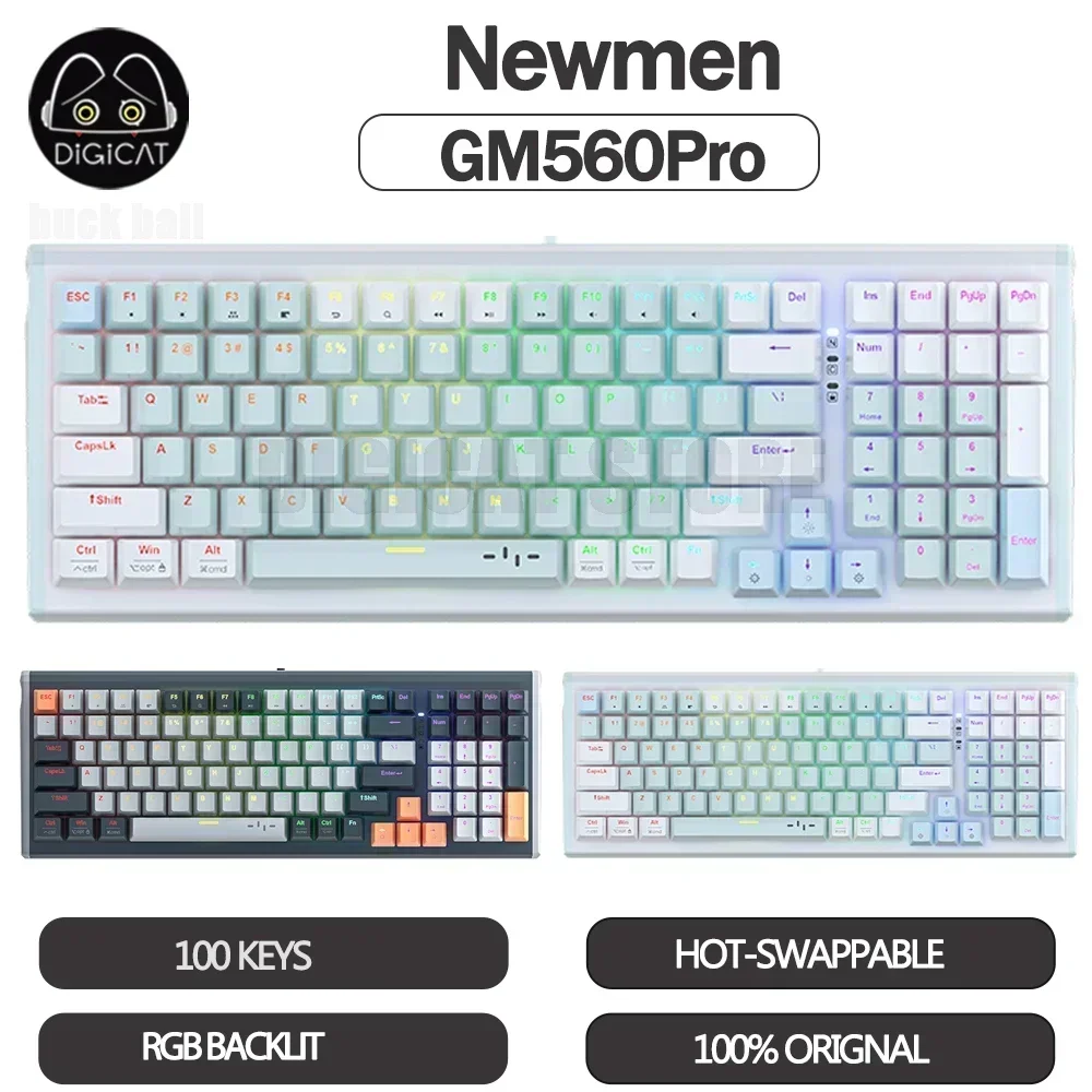 

Newmen Gm560pro Magnetic switch Mechanical Keyboard Gaming Wired Keyboard Keycaps PBT Hot Swap Custom Rgb Backlit Gamer Keyboard