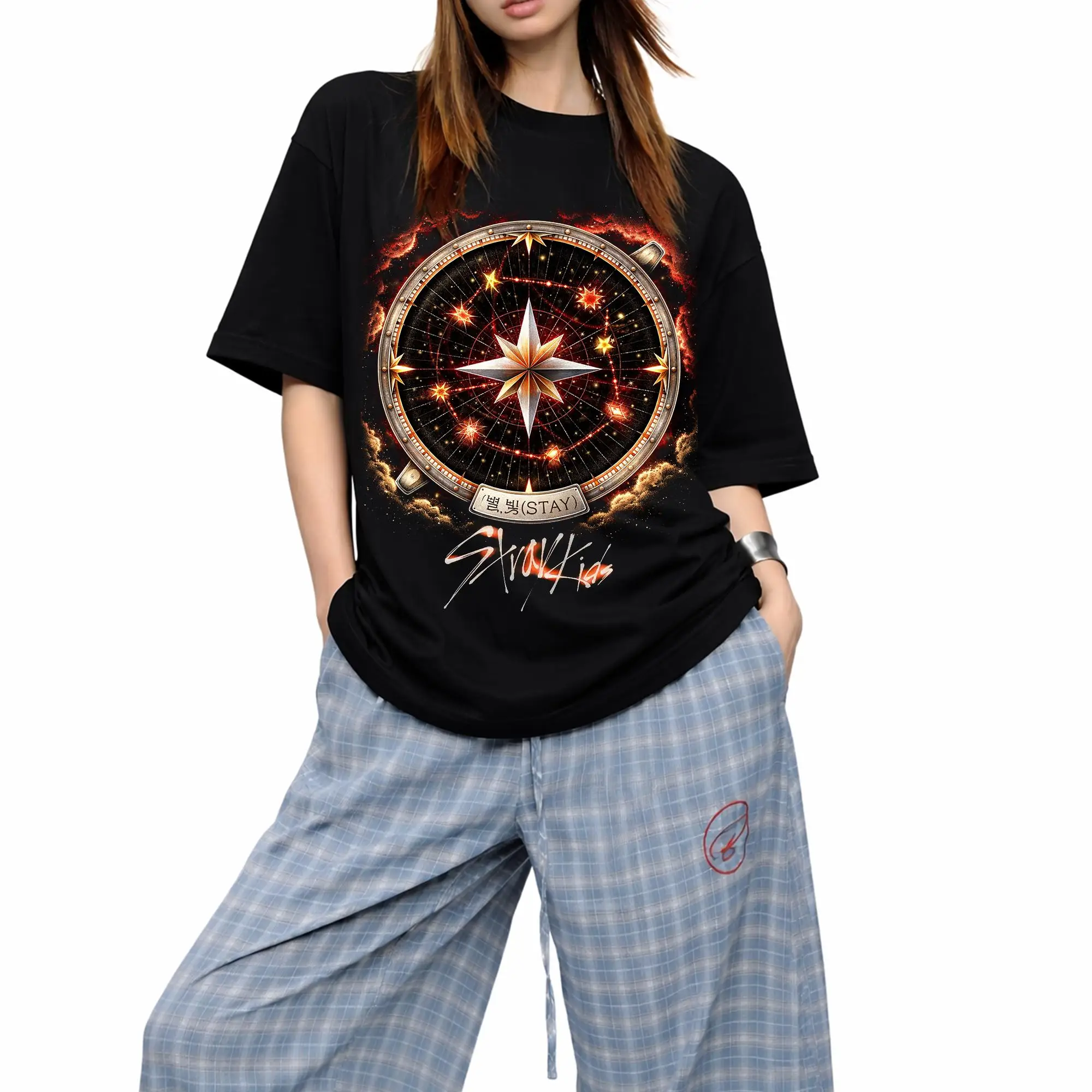 Stray Kids 8th Anniversary Fans T-Shirt für Männer und Frauen, Sommer-Baumwollkleidung, modisches Rundhals-Kurzarmshirt, Streetwear