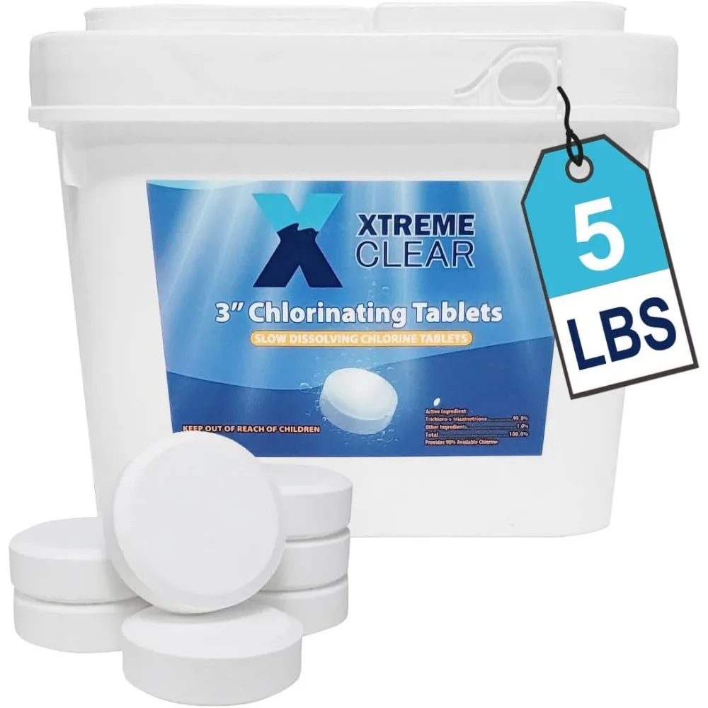 

3-дюймовые стабилизированные таблетки хлора для дезинфицирующих бассейнов в индивидуальной упаковке, медленно растворяющий хлор Tri-Chlor