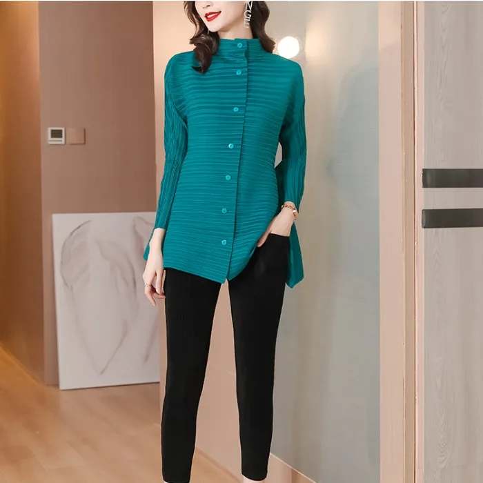 Csa Pada para Mujer, Estilo Nuevo de Primavera Verano, Chaqueta Corta con Cuello Alto y Botón, Estilo OL, Color Puro, p...