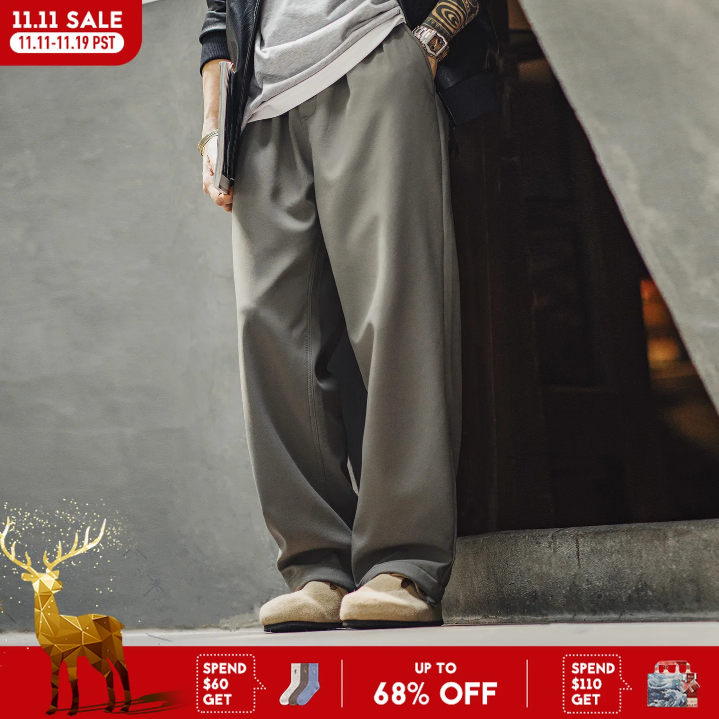 

Maden Easypants мужские брюки на флисовой подкладке прямые водонепроницаемые уличные повседневные брюки с манжетами на шнурке на осень-зиму