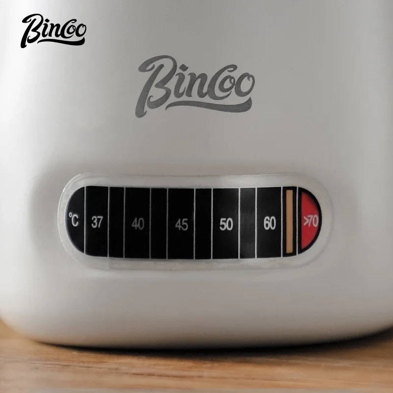 Bincoo Stainless Steel Temperature Display Latte Art Cup Italian Coffee Milk Cup Professional Round Mouth Latte Art Cylinder