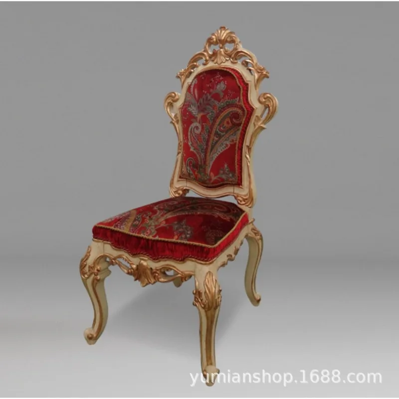European solid wood carving flower dining chair marble dining table oak dining table noble champagne gold