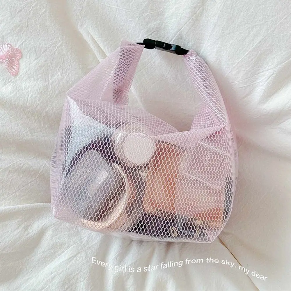 Bolsa de mano transparente grande, portátil, impermeable, con asa, bolsa de maquillaje de moda, ligera, fácil de limpiar, bolsa de almacenamiento de cosméticos, artículos de tocador