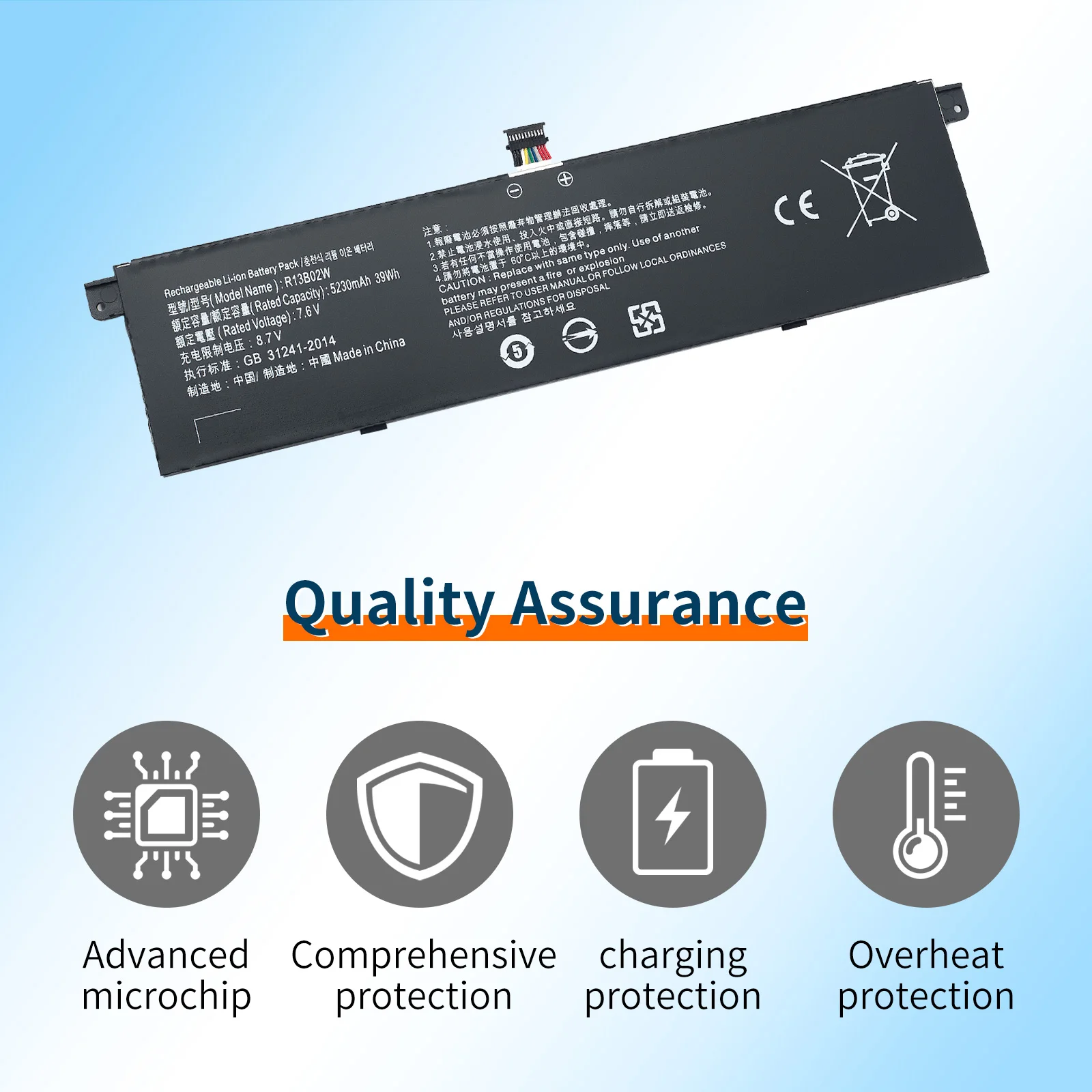 Bvbh R13b 02W/R13b 01W Laptop Batterij Voor Xiaomi Mi Notebook Air 13 13.3 "Serie Tablet Pc 161301-01 R13b 02W/R13b 01W