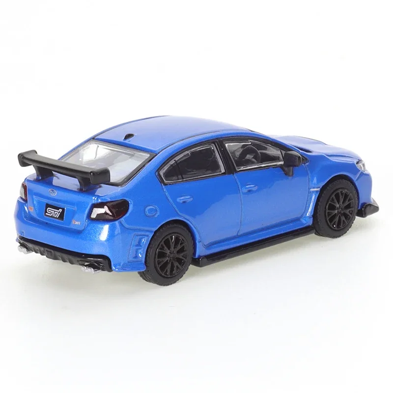 JKM1:64 Subaru WRX STI Blue 1/64, aleación de Metal fundido a presión, modelo de coche, juguete para niños, regalo de Navidad